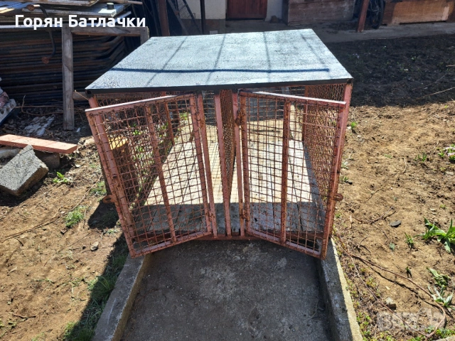 Клетка за 2 ловни кучета от стомана