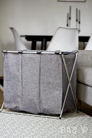 Колектор за пране WENKO Trio, стабилен кош за пране с капак и практични дръжки за носене,, снимка 5 - Други стоки за дома - 40199537