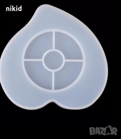 Сърце поставка основа за свещ силиконов молд форма калъп за смола гипс шоколад свещник, снимка 3 - Форми - 35859458