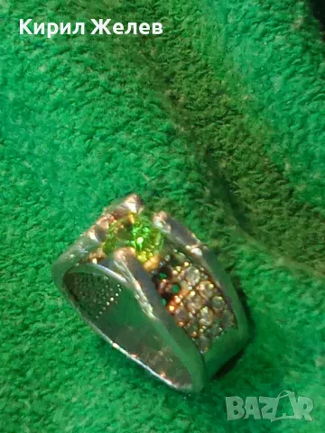 КЛАСИЧЕСКИ РЕТРО АРТ СКЪПОЦЕНЕН СРЕБЪРЕН ПРЪСТЕН СРЕБРО 925 с ФАСЕТИРАНИ ОЛИВИН и ЦИРКОНИ 66177, снимка 13 - Пръстени - 49876649