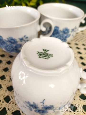 Mitterteich Bavaria нежност в синьо , снимка 13 - Чаши - 51846459