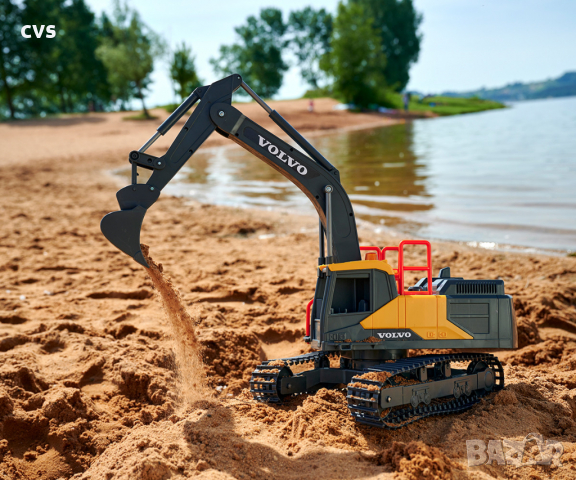 Dickie Toys Радиоуправляем минен багер Volvo 045020, Звукови и светлинни ефекти, Черен/Жълт, снимка 8 - Коли, камиони, мотори, писти - 36137910