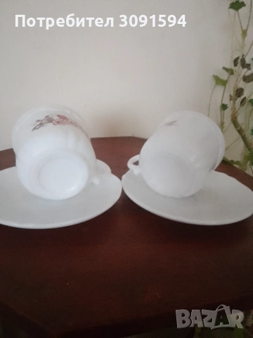 Сервиз 6 чаша и чинийки Arcopal Francee , снимка 2 - Сервизи - 53831075