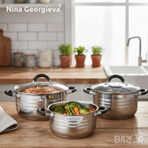 Премиум комплект съдове Edenberg - 6 части, снимка 2 - Съдове за готвене - 53298673