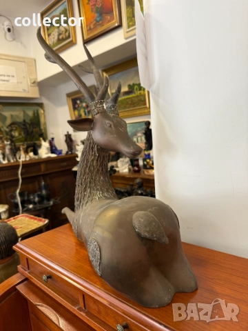 Голяма бронзова скулптура на елен. №7389, снимка 9 - Колекции - 51887231
