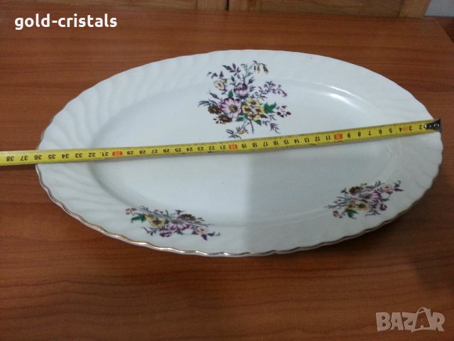Стар български порцелан плато елипса поднос, снимка 3 - Антикварни и старинни предмети - 35896421