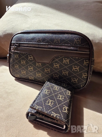 Мъжка чанта + портфейл – комплект