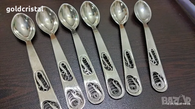 стари руски лъжички филигран , снимка 3 - Антикварни и старинни предмети - 48734102