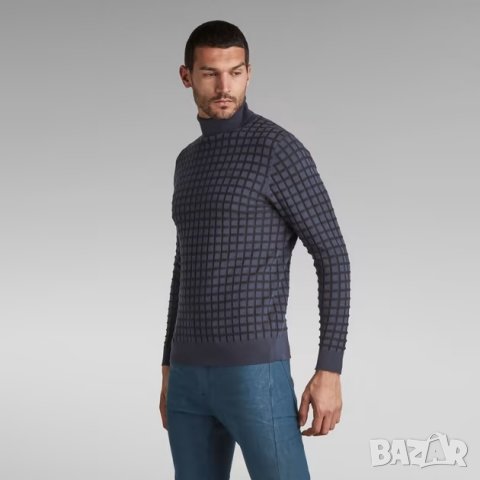 Нов и Намален! G-star Table Turtle Knit Мъжки Пуловер Поло Размер М, снимка 4 - Пуловери - 39004038