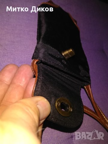 Чанта за врата кожа и промазан плат за мобилен-пари -документи, снимка 3 - Чанти - 42614699