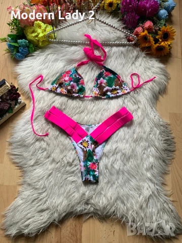 Нов бански с цветя, снимка 2 - Бански костюми - 50897852