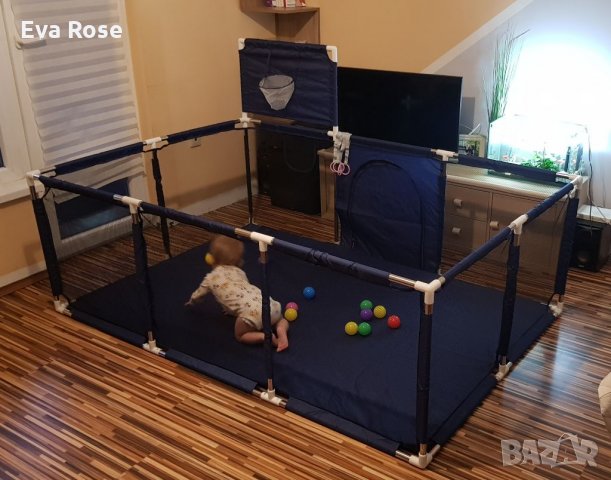 НОВИ 130х190см. Голяма детска кошара за игра + подарък (топки) / заграждение / преграда /ограда бебе, снимка 3 - Кошарки - 34211893
