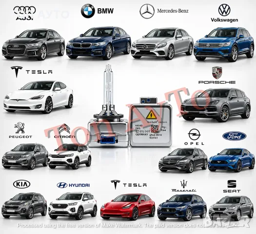 Ксенонова крушка D8S 25W 6000К Xenon HID Подсилени +200% Комплект Audi BMW Mercedes VW Tesla Porsche