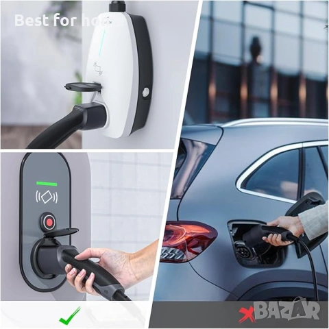 Адаптер тип 2 към Schuko щепсел за зарядно за електрически автомобили, велосипеди, скутери и др., снимка 7 - Друга електроника - 53706900