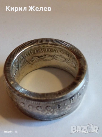 Уникален сребърен пръстен изработен от монета МОРГАН ДОЛАР тези пръстени са колекционерски  52988, снимка 12 - Пръстени - 53040408