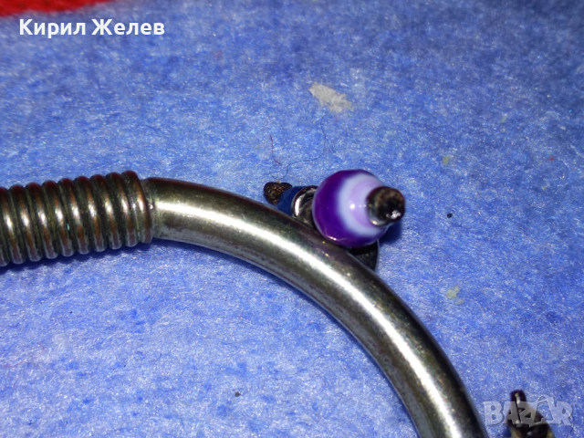 МЕДНА ПОСРЕБРЕНА ФЕШЪН АРТ ГРИВНА с ПОЛУСКЪПОЦЕННИ КАМЪНИ и ЦВЕТНО СТЪКЛО 44126, снимка 11 - Гривни - 44756031