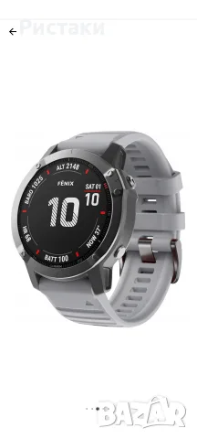 Оригинал-Силиконова каишка Garmin QuickFit, 22 мм, Сива, 010-12863-22 , снимка 4 - Каишки за часовници - 55376548