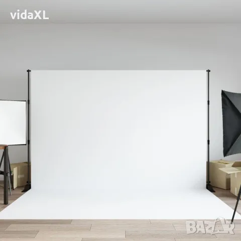vidaXL Поставка за фон, черна, 305x243 см, стомана, снимка 2 - Светкавици, студийно осветление - 56146270