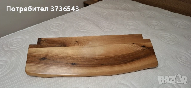 Масивен дървен рафт за стена с 3 метални конзоли, снимка 2 - Етажерки - 53173352