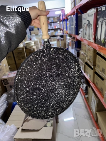 Тиган за палачинки Goldmann GM-1124, 24/28см., Лят алуминий, Керам. покр., Индукция