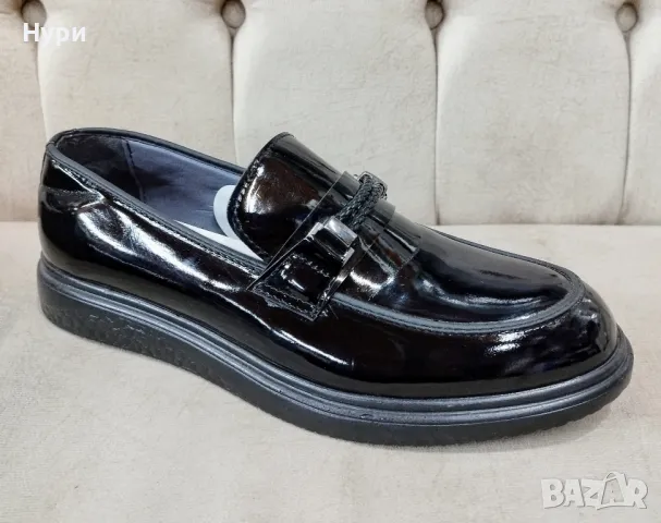 Мъжки официални черни лачени обувки, снимка 1