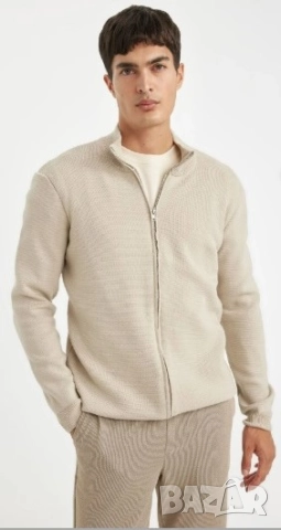 Мъжка жилетка с цип Defacto, снимка 4 - Суичъри - 52632368