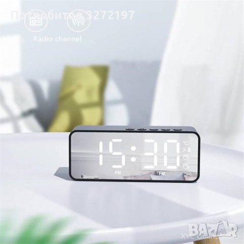 Безжичен LED огледален Bluetooth високоговорител,часовник,будилник,дата,радио и др. , снимка 9 - Bluetooth тонколони - 41015232