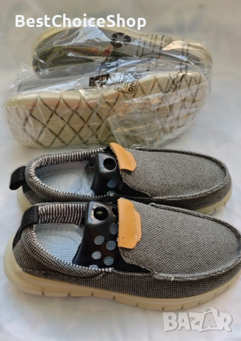 Мъжки обувки без връзки с нехлъзгащи стелки, леки, дишащи - Сиви, снимка 2 - Ежедневни обувки - 53255261