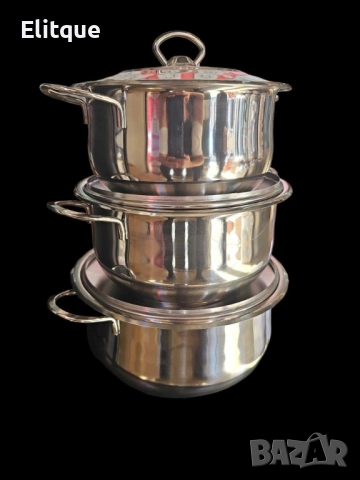 Комплект от три тенджери ИНОКС AREA с турско качество , снимка 5 - Съдове за готвене - 52903912