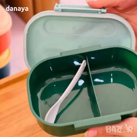 5248 Детска кутия за храна с 2 отделения и лъжичка, снимка 4 - Кутии за храна - 47406288