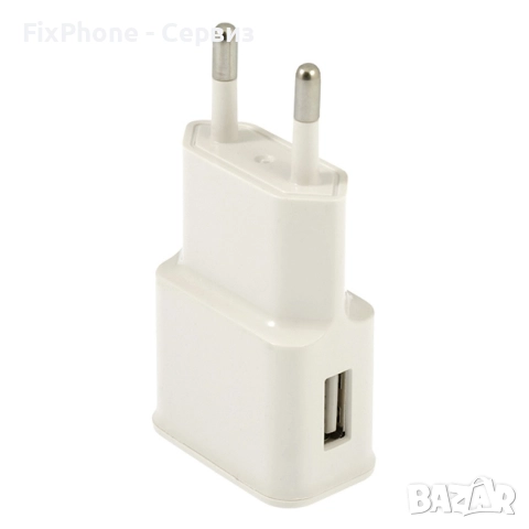 Зарядно устройство адаптер USB, HQ 220V, Бял/Черен 