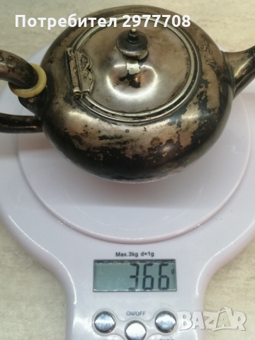 Античен сребърен чайник , снимка 2 - Антикварни и старинни предмети - 36063564