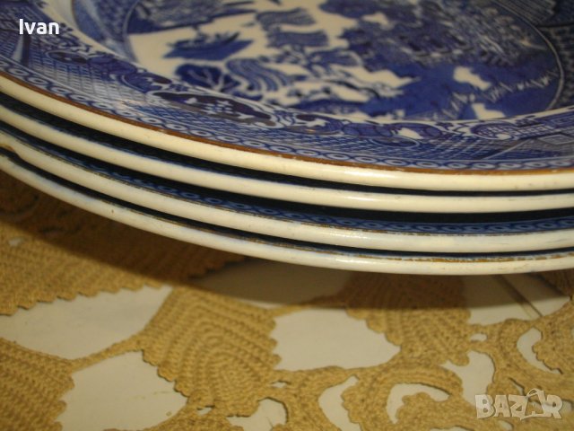 Винтидж Порцелан 1949г-1957г-VICTORIA PORCELAIN WILLOW FENTON-Made in ENGLAND-4 бр.НОВИ Чинии ф230мм, снимка 16 - Чинии - 39895680