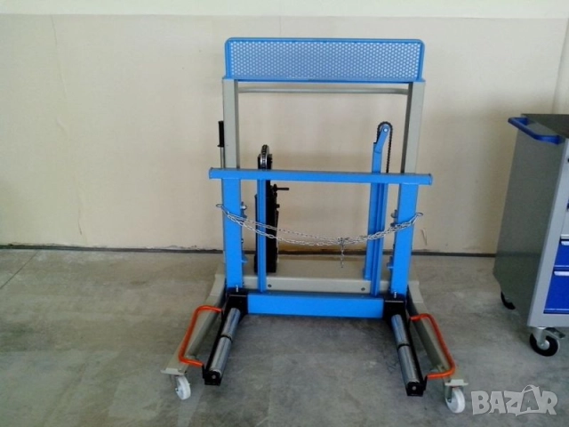 Art227 Хидравлична количка за двойка тежки гуми