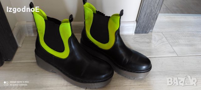 38н черни кожени боти, къси ботуши , снимка 6 - Дамски ботуши - 42063886