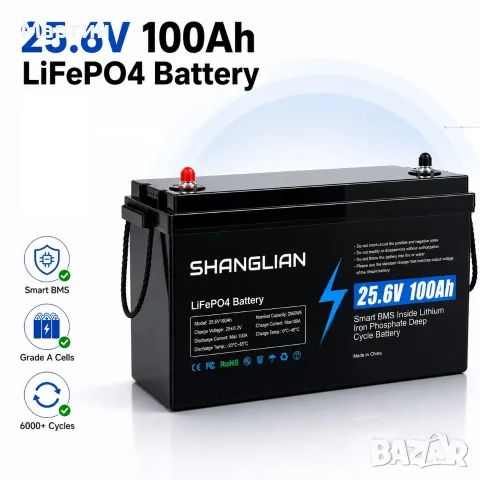 Батерия LIFEPO4 24V 100Ah - нова с 1година гаранция