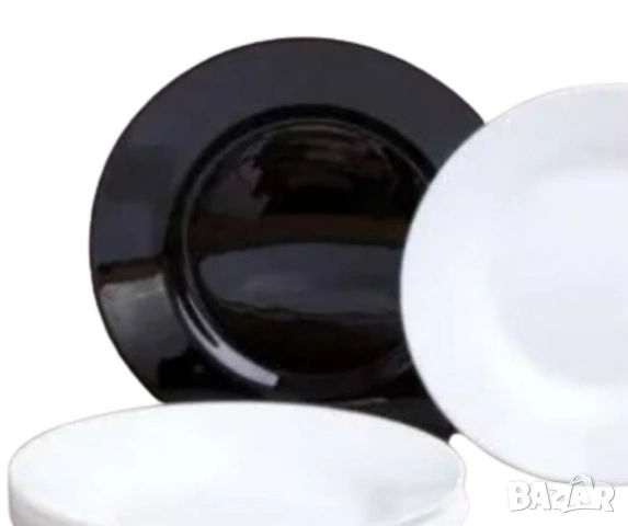 Черно-бял сервиз за хранене от 19 части Luminarc Lea Black & White, снимка 2 - Сервизи - 53054279