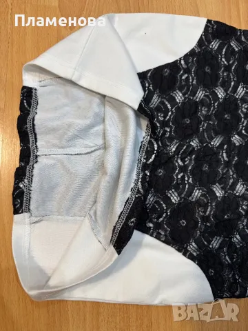 Бяла рокля с дантелени цветя - S/M, снимка 2 - Рокли - 49336993