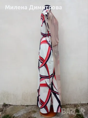 Дълга рокля от сатениран памук , снимка 5 - Рокли - 50066861