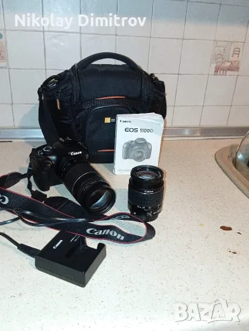 Пълен комплект Canon EOS 1100D с ДВА обектива (18-55mm + 75-300mm)+ чанта и зарядно