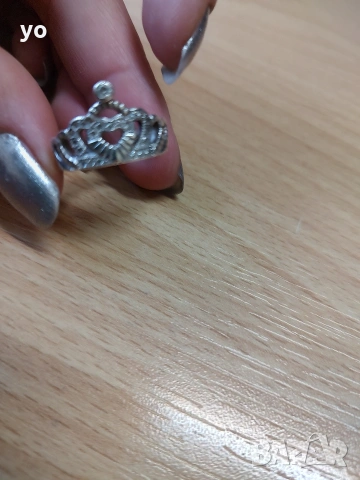 Сребърен пръстен коронка с цирконии , снимка 5 - Пръстени - 53377980