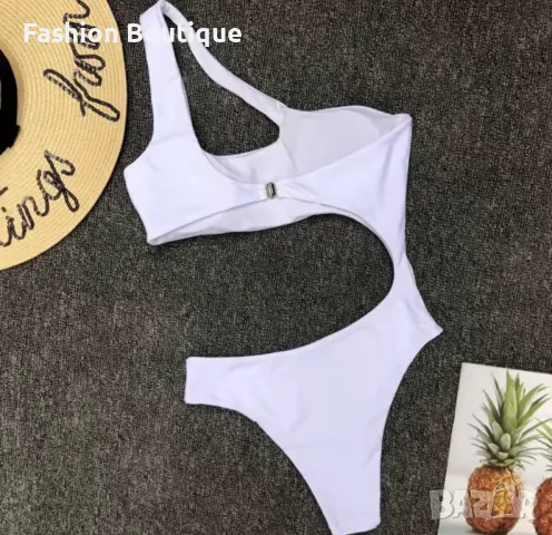 Цял бял бански с едно рамо код 12, снимка 3 - Бански костюми - 50334949