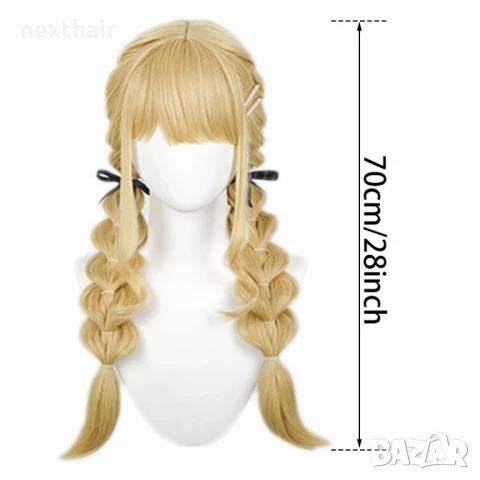 Аниме Kotone Fujita златисто руса перука с плитки, снимка 2 - Аксесоари за коса - 50656013