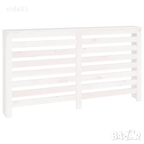 vidaXL Параван за радиатор бял 153x19x84 см борово дърво масив