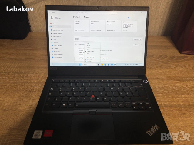 Лаптоп Lenovo ThinkPad i7-10510U/512SSD/16RAM/Win11, снимка 2 - Лаптопи за работа - 53037388