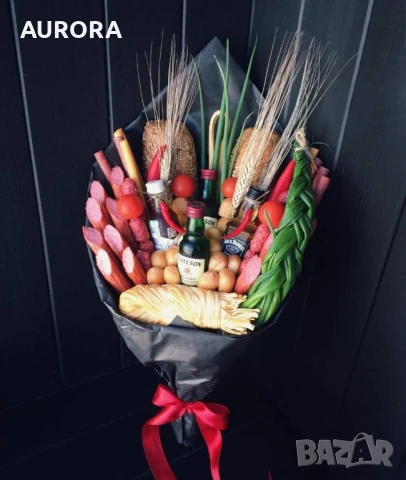 Букет с уиски "Jameson”, “Jack Daniel’s”, колбаси и сирена, снимка 1