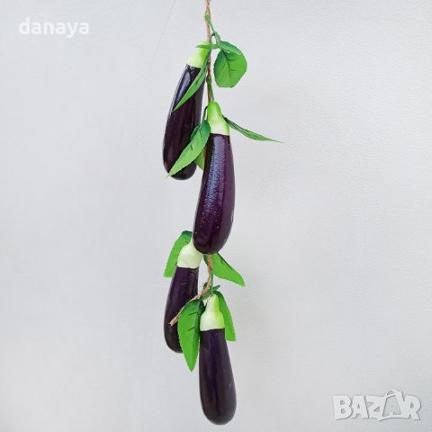 3532 Връзка изкуствен патладжан за декорация, снимка 2 - Декорация за дома - 39532653