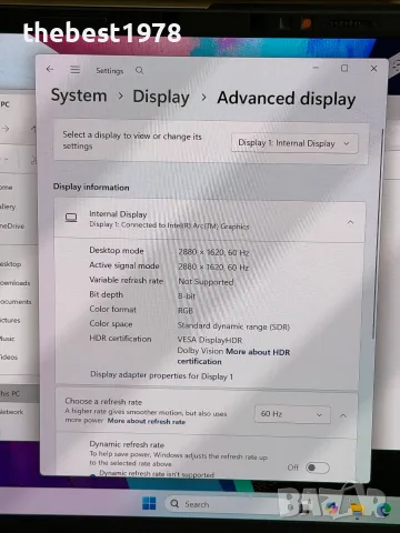 3k 120Hz OLED Asus Pro 15`Core Ultra 9-185H/RTX 4060/24GB DDR5/512GB NVMe/Батерия 100%, снимка 10 - Лаптопи за игри - 55804160