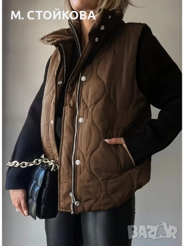 кафяв елек в размер XL, снимка 3 - Елеци - 52890641