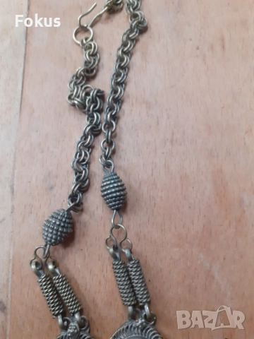 Стар етнографски дамски накит с лапис лазули за носия, снимка 4 - Антикварни и старинни предмети - 51748528